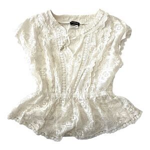 Bebe Lace Peplum Top